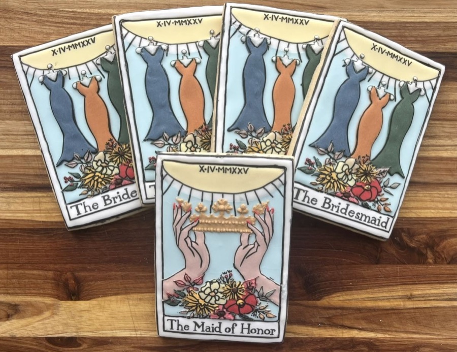 Example of a Fully Customized tarot-inspired bridal cookie set